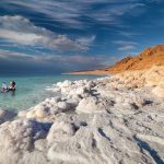 Dead Sea Jordan Salt beach