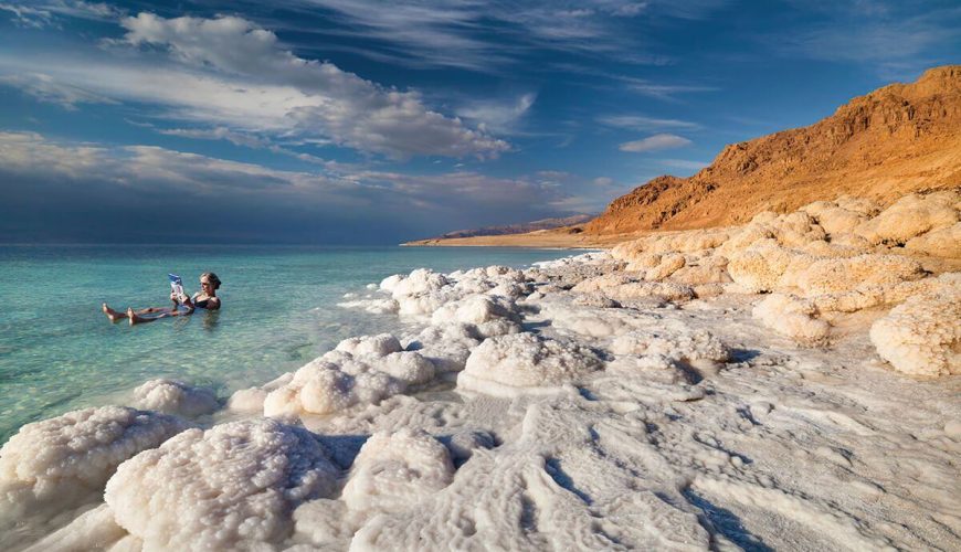 Dead Sea Jordan Salt beach